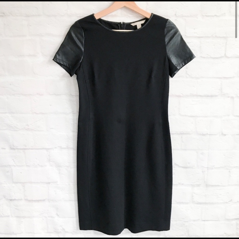 Banana Republic Faux Leather Dress Black